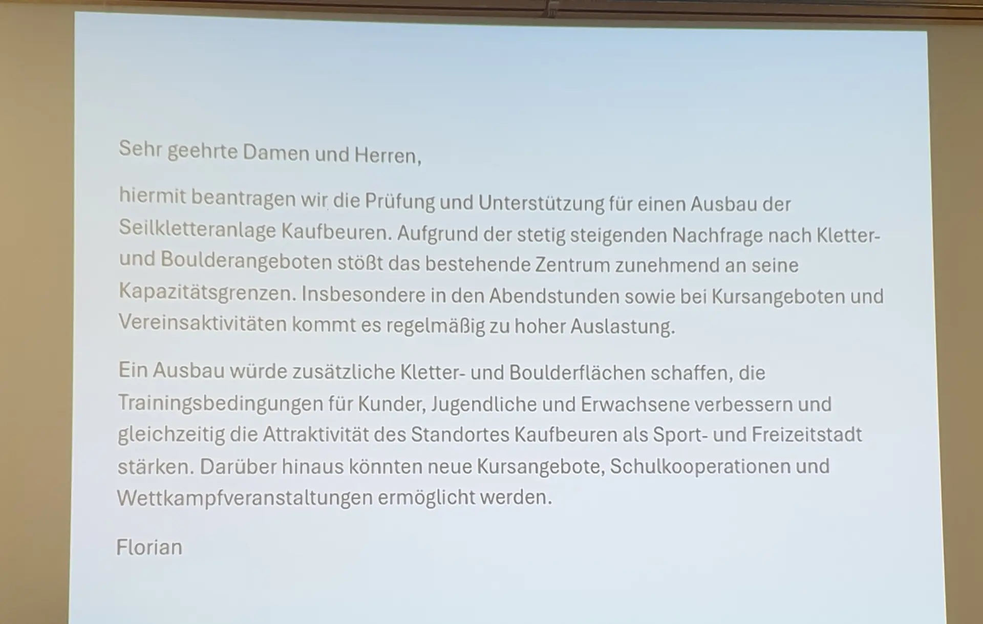 Antrag zur Erweiterung der Kletteranlage | © DAV/Helga Obermüller