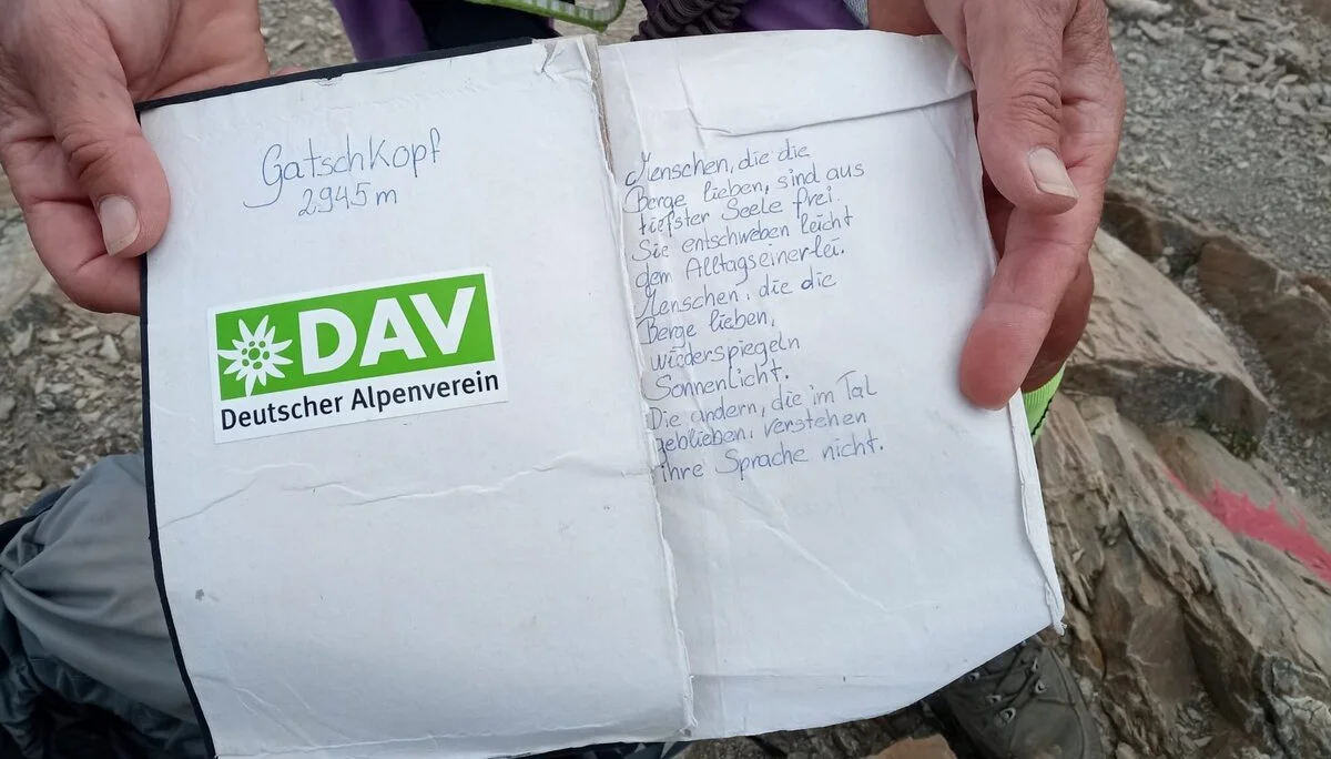 Gipfelbuch Gatschkopf | © Birgit Baumer-Waltersdorf