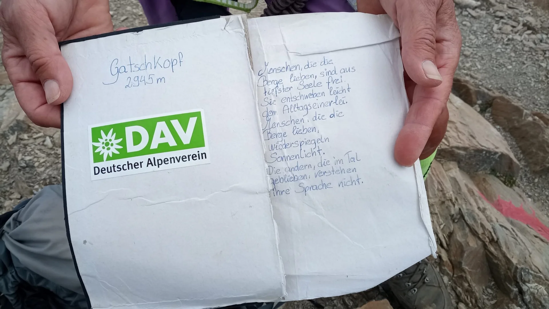 Gipfelbuch Gatschkopf | © Birgit Baumer-Waltersdorf