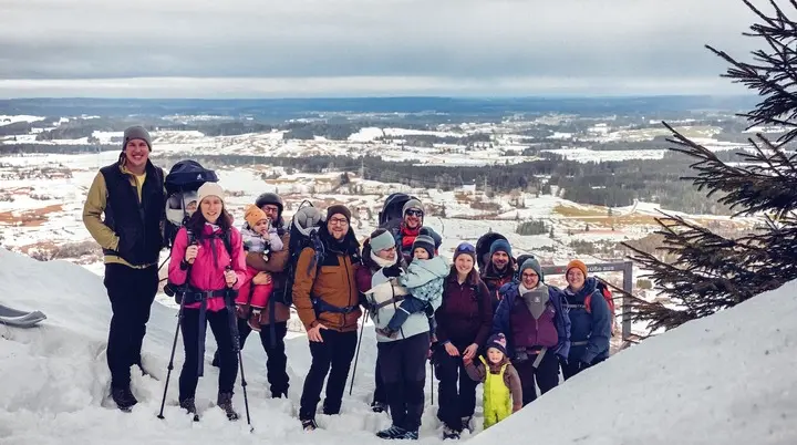 Die Steilwandstöpsel beim Rodeln an der Hündleskopfhütte | © DAV/Sophie Scupin