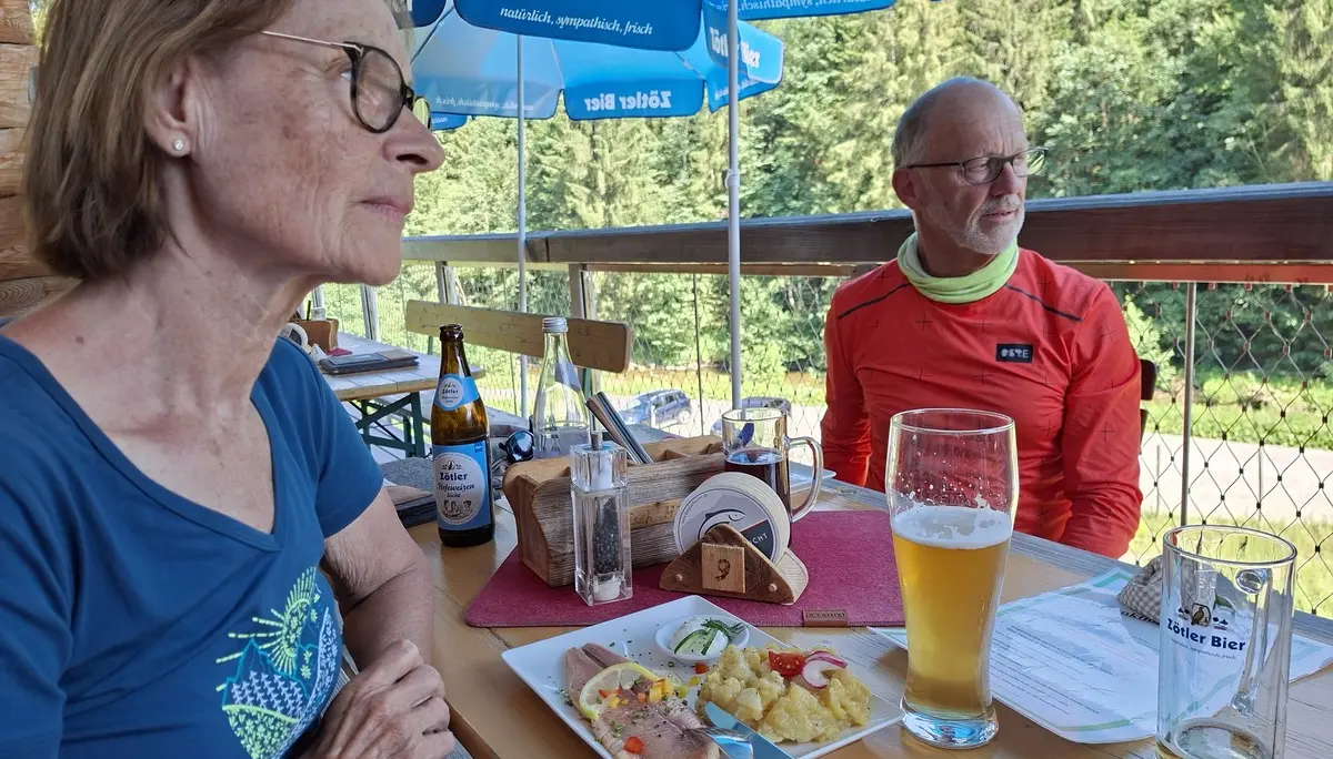 Wanderung von Gunzesried zum Ofterschwanger Horn - frischer Saibling und frisches Bier | © DAV/Helga Obermüller