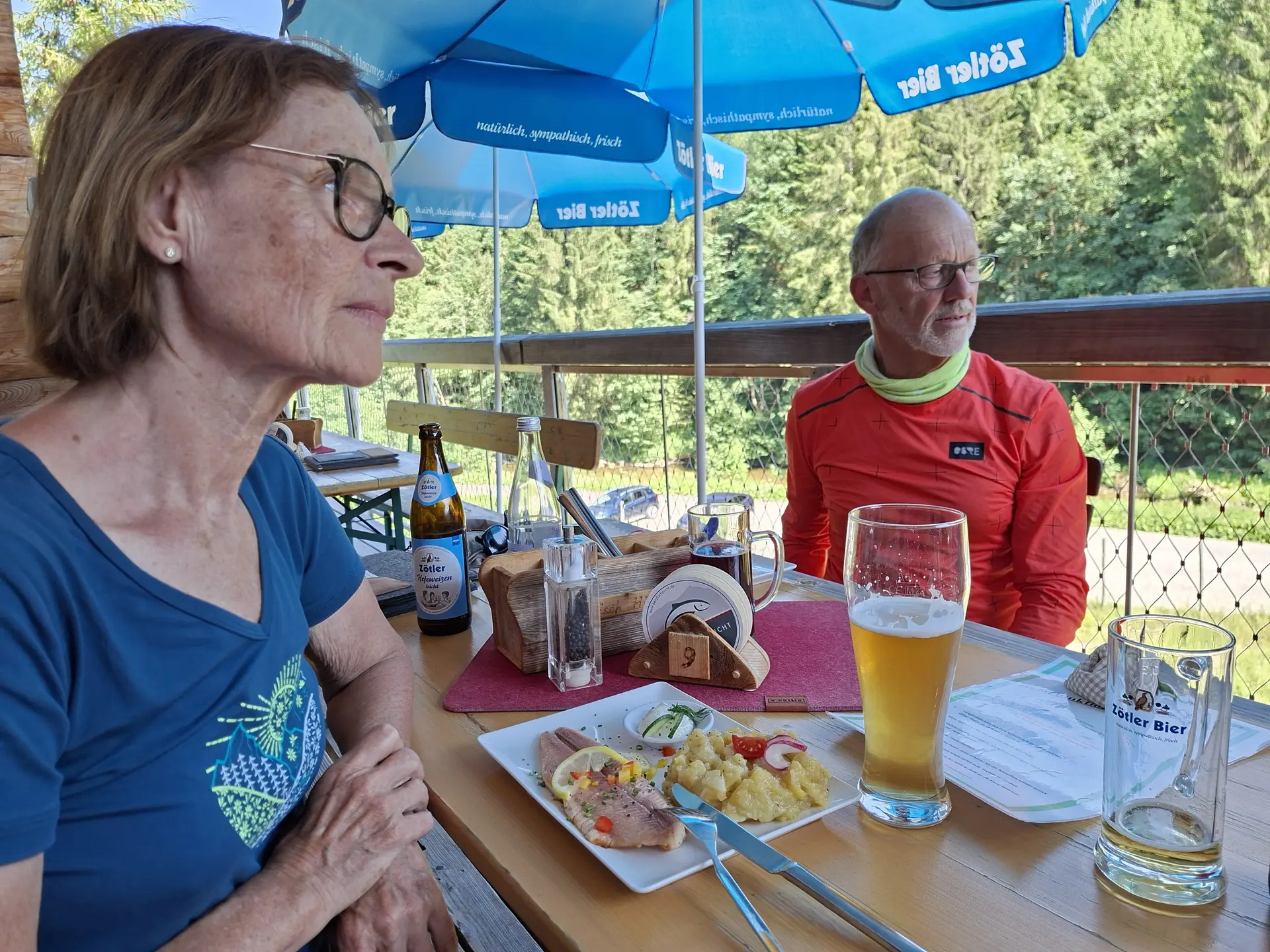 Wanderung von Gunzesried zum Ofterschwanger Horn - frischer Saibling und frisches Bier | © DAV/Helga Obermüller