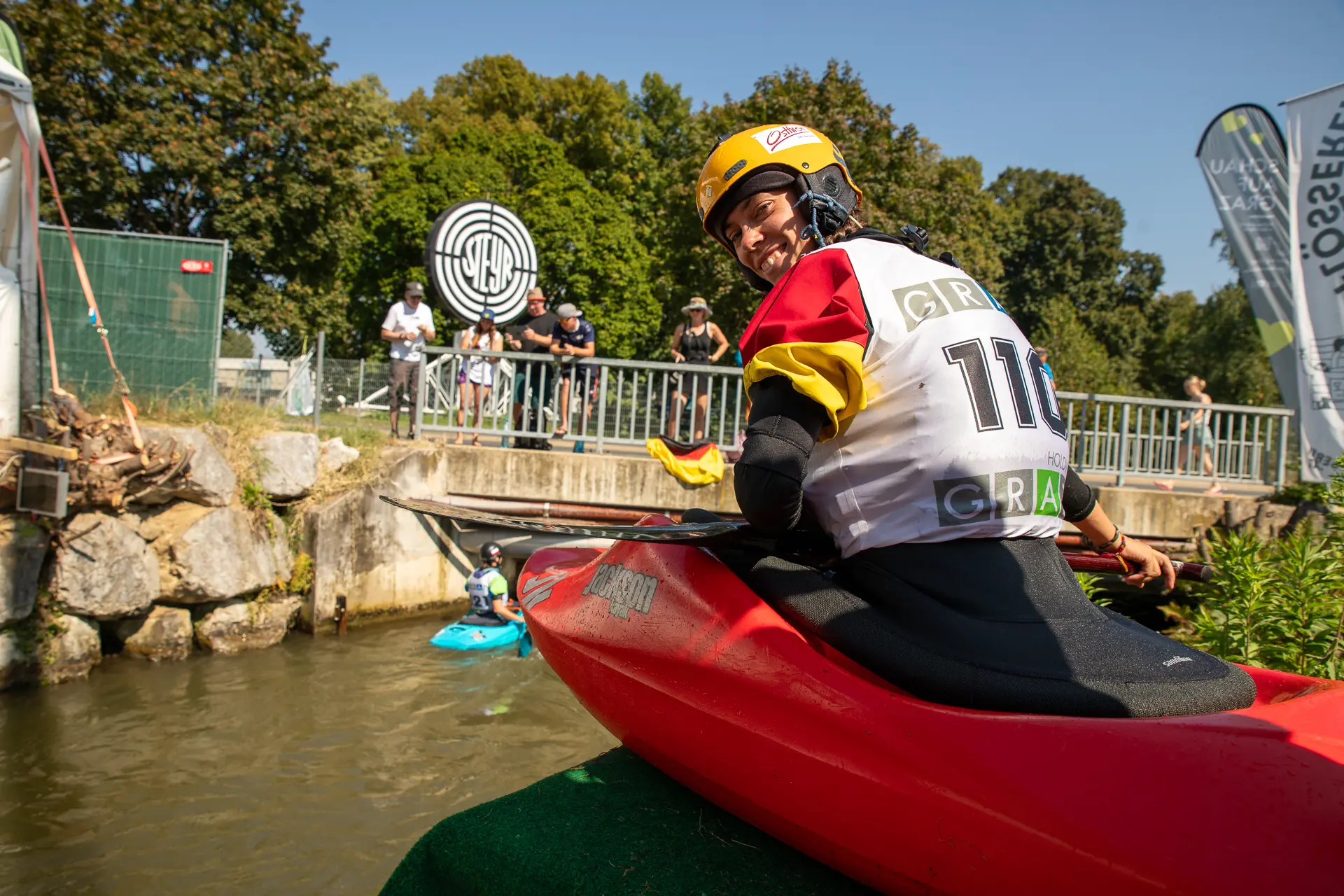 Deutsche Meisterschaften Kanu-Freestyle - Lucia Hacker in Action | © DAV/Andrea Hacker