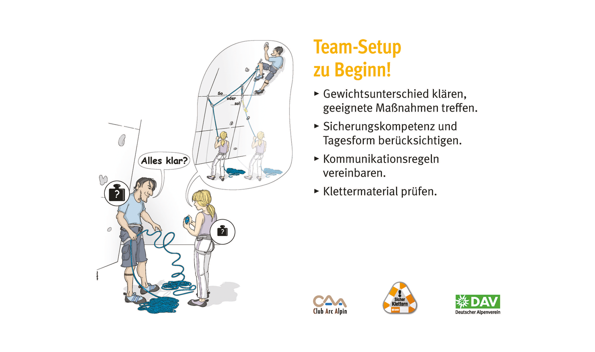 Kletterregel Nummer ein: Team-Setup zu Beginn festlegen | © DAV
