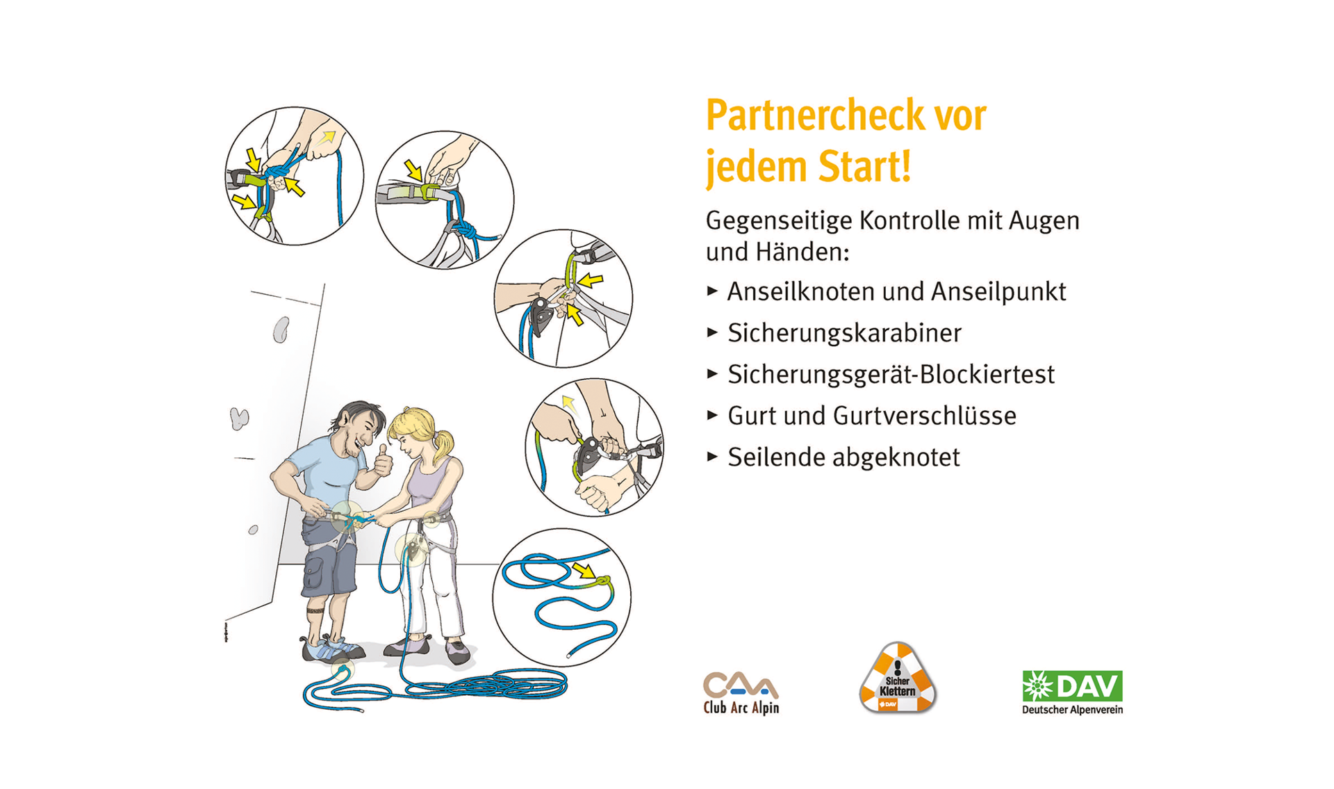 Kletterregel Nummer zwei: Partnercheck vor jedem Start | © DAV